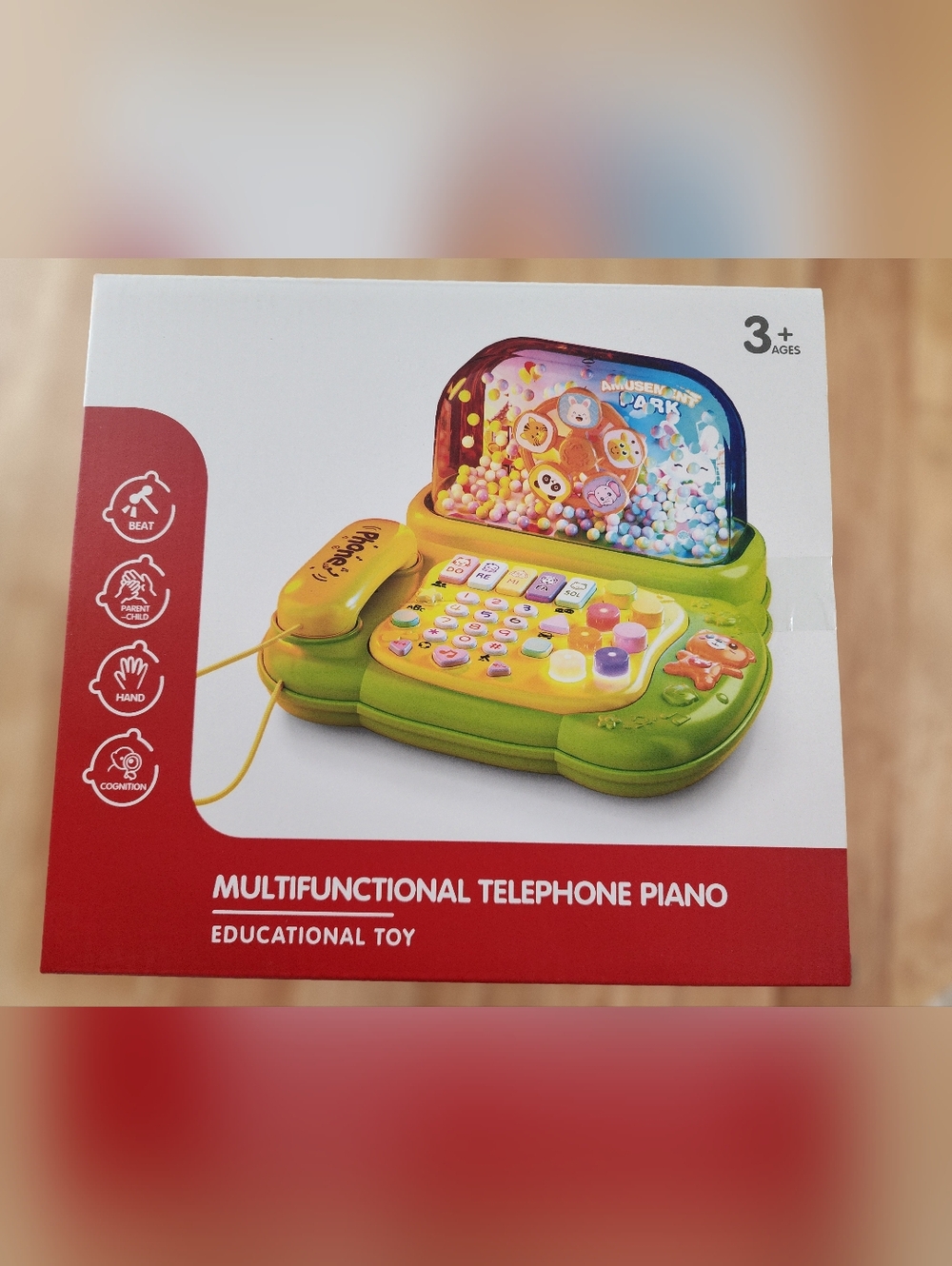 Multifunctional Telephone Piano Toy in Lime Green and Yellow
